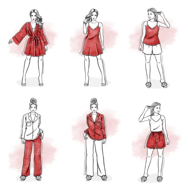 Kolekcja piżam damskich Amore wykrój online Strefa Kroju i Szycia