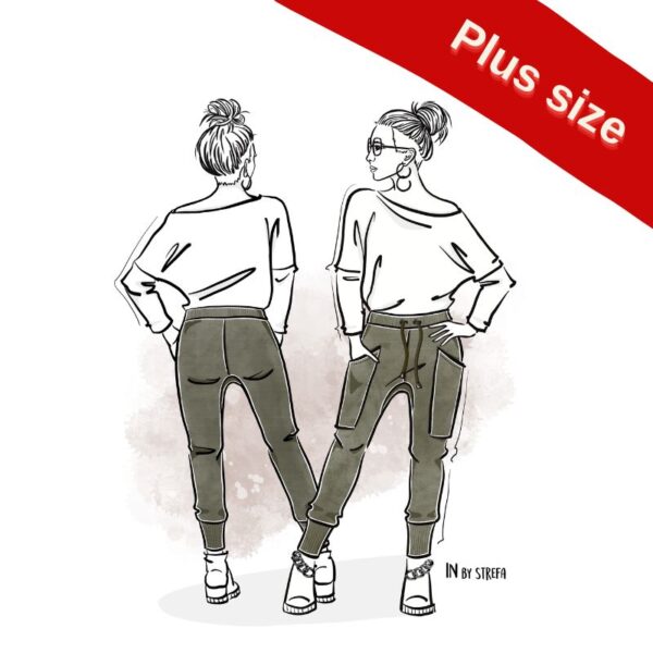 wykrój na spodnie damskie Saorsa plus size online