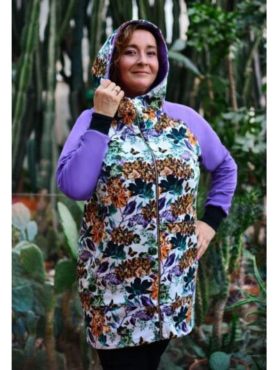 Wykrój na bluzę długą z kapturem damską Magda plus size rozmiar 3XL-9XL