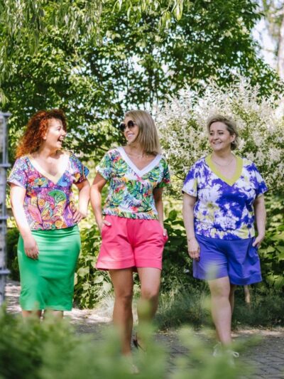 Wykrój na set damski Happy bluzkę i spodenki rozmiar 2XS-3XL