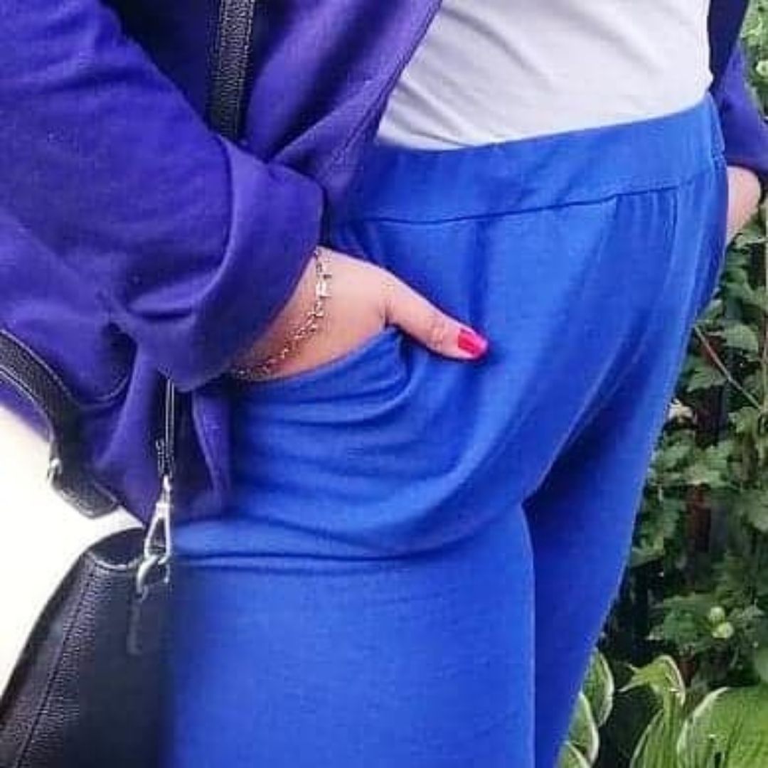 wykrój na spodnie damskie klasyczne dresowe plus size