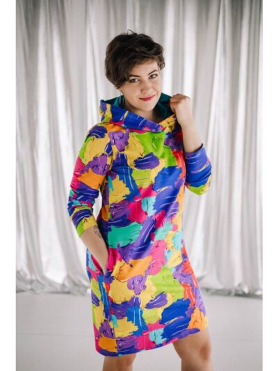 Wykrój na sukienkę damską sportową Anita z kapturem 2XS-3XL