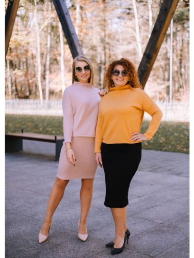 Zestaw wykrojów Pamela: spódnica damska i na sweter damski Pamela rozmiar 2XS-3XL