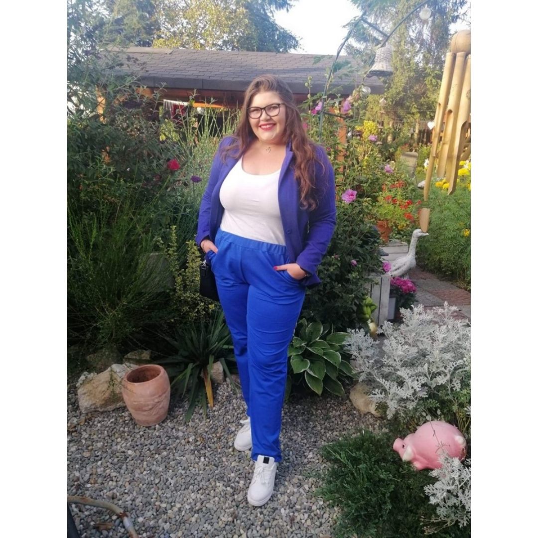 wykrój na spodnie damskie klasyczne dresowe plus size