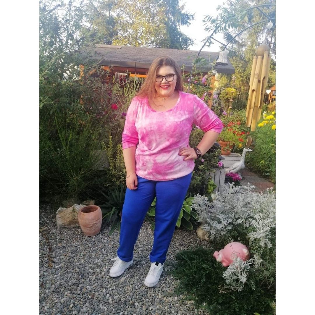 wykrój na spodnie damskie klasyczne dresowe plus size