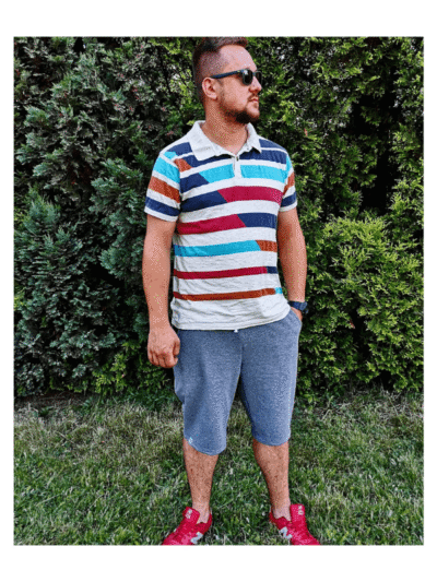 Wykrój na spodenki męskie z kieszeniami S-3XL