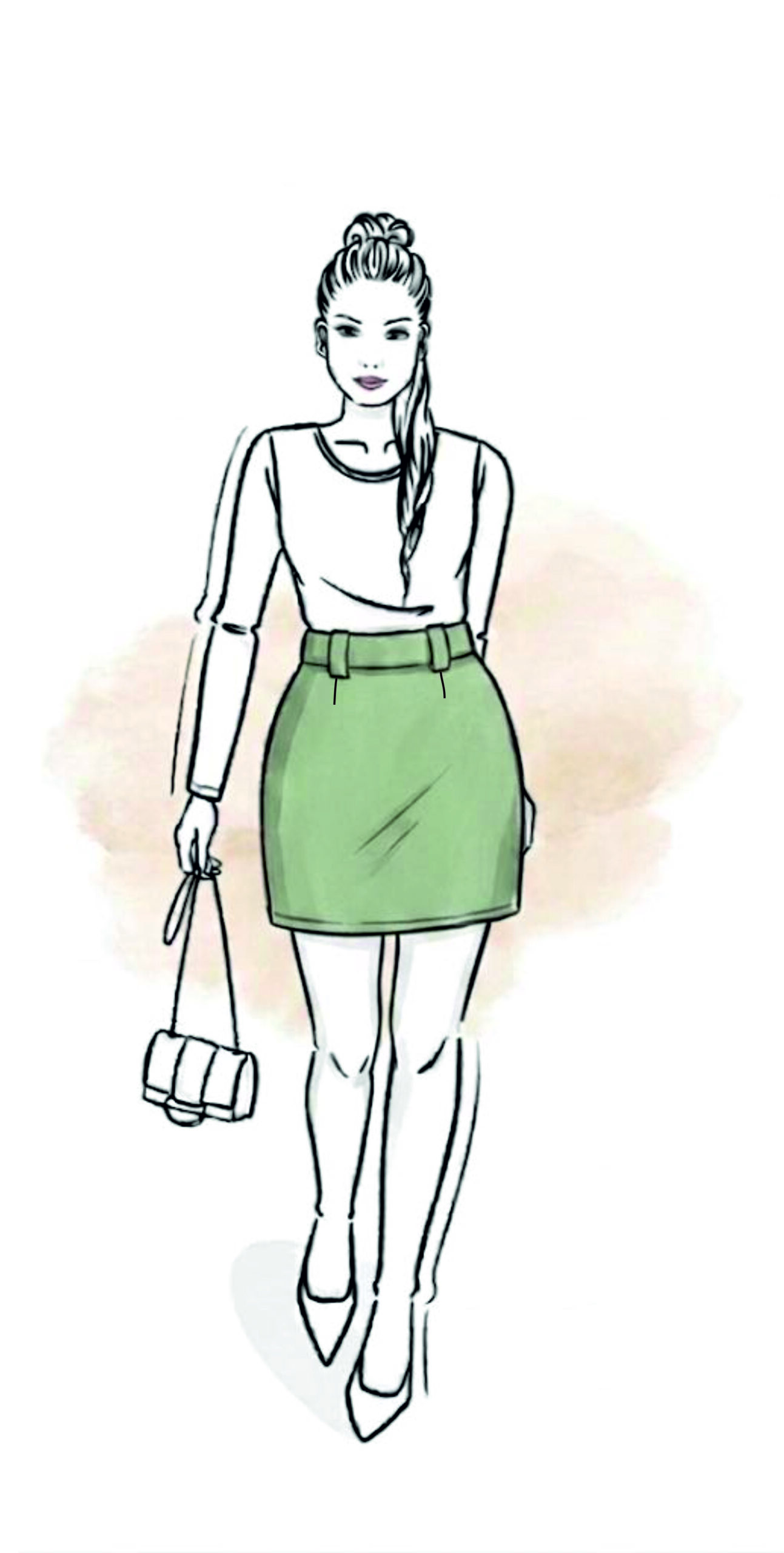 spodnica amelia ilustracja pionowa